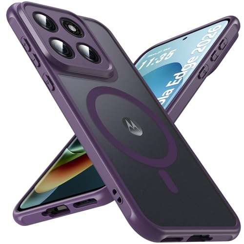 Image of For Motorola Edge 2026 Case,Magnetic [38 N52 Magnets] Military Grade Drop Protection moto edge 2026 case-Full Camera Protection Slim Matte Anti-Slip Phone Cover Protector For Motorola Edge 2026,Purple