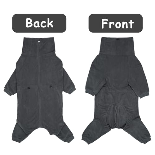 Axcimond Hundemantel mit Beinen warm Fleece Pullover Hund Winter Mantel Hund mit Reißverschluss Hundejacke für kleine mittlere große Hunde kaltes Wetter Hundekleidung Hundepullover Fleece Hundepyjama