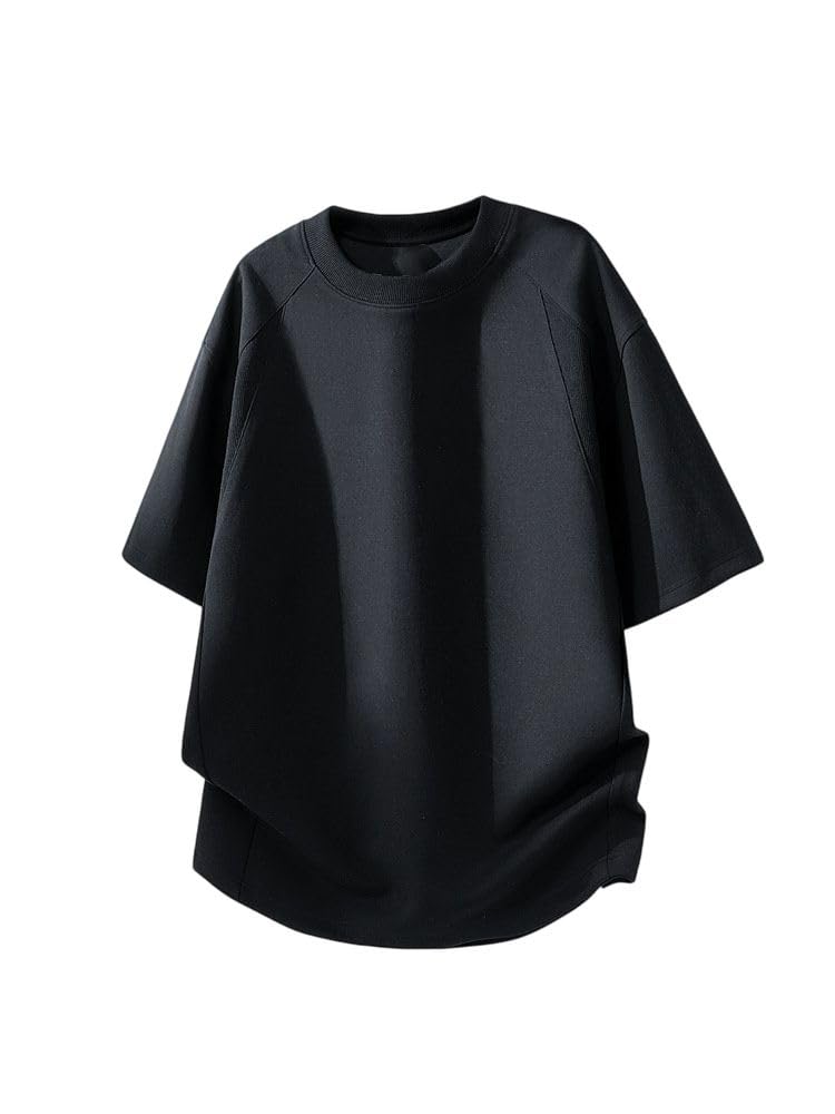 Męska amerykańska codzienna koszulka z okrągłym dekoltem patchworkowa bawełniana koszulka z krótkim rękawem luźny krój do streetwear stroje podróżne