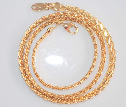 Quality Vintage 14K Gold Filled Avon Diamond Cut Braided Design Chain Necklace
