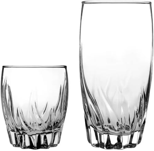 SEDLAV Glassware Set, 16 pieces - Elegant Drinking Glasses for Beverages, Water, Juice, and More