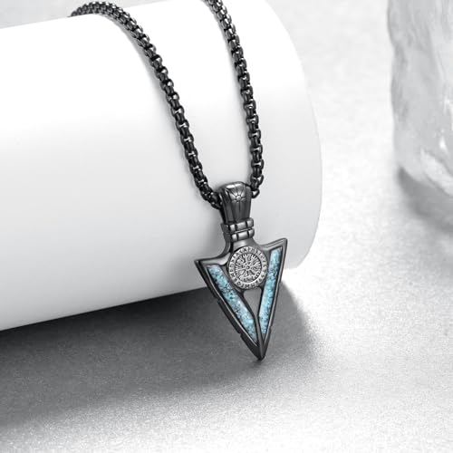 Viking Necklace 925 Sterling Sliver Arrowhead Necklace Norse Jewelry Gifts for Men2
