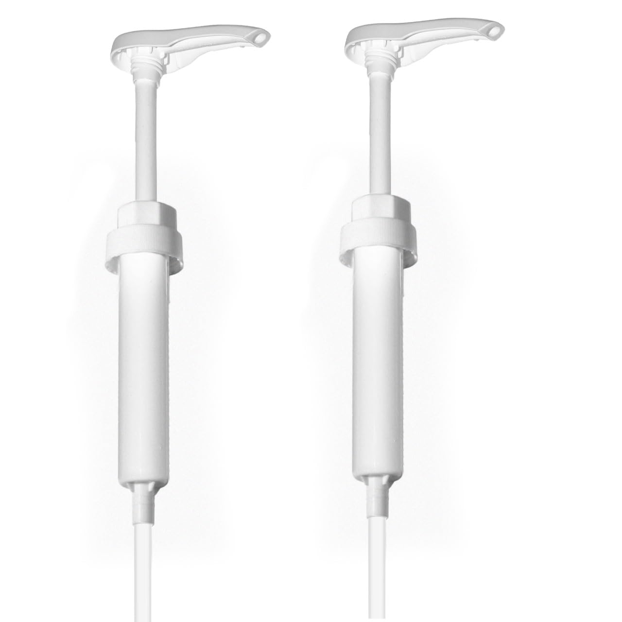 Gallon Pump Dispenser - Dispenses 1 Ounce Per Stroke - Heavy-Duty Leak Proof, BPA Free, White, 2 Count, 2 Set, Cylindrical, Plastic, 1 fl. Oz., 38/400, Pack of 2