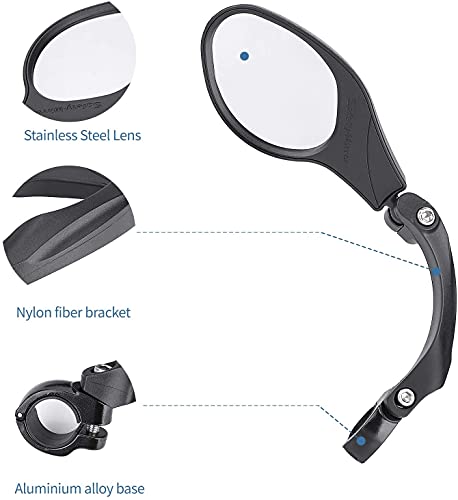 Rétroviseur Vélo - Miroir Guidon Rotatif 360° | Pour Sécurité Cyclisme Route