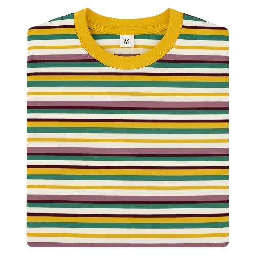 Image of Children's Striped Cotton T-Shirt, Classic Design, Multiple Colors, Age 1-7