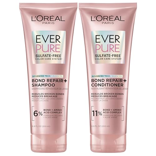 L'Oreal Paris EverPure Sulfate-Free Vegan Hair Care Kit - Shampoo and Conditioner to Strengthen and...