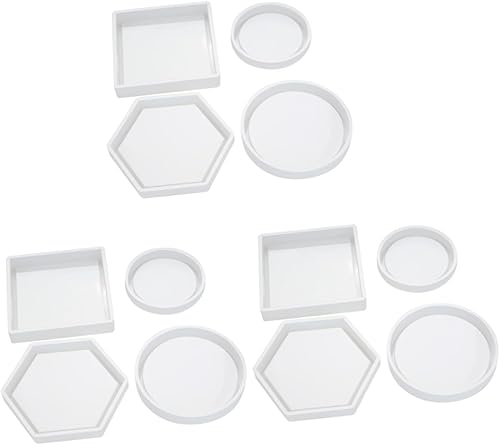 VILLCASE 12 piezas de posavasos DIY molde de fabricación de joyas moldes para resina moldes de resina moldes de resina moldes de joyería de resina