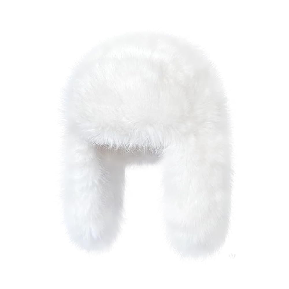 Chapeau de trappeur luxueux en fausse fourrure de vison pour femmes, chapeau d'hiver simple de couleur pure, chapeau chaud Ushanka en fourrure
