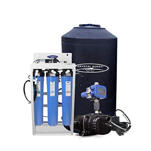 Crystal Quest Reverse Osmosis Water Filtration System 550 Gallon Water Tank Water Pump Sediment Carbon Filter - 200
