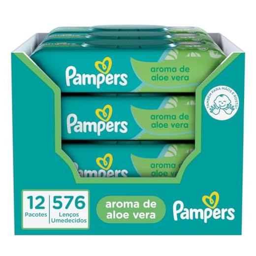 Pampers Lenços Umedecidos Aroma de Aloe Vera 576 Unidades