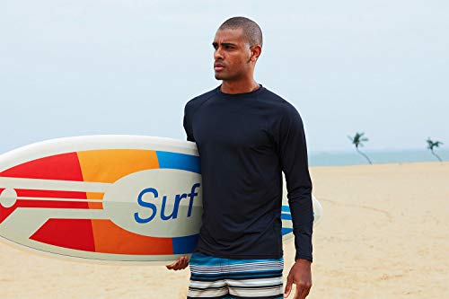 Image of Satankud Men's Swim Shirts Rashguard Sun Shirt UPF 50+ UV Sun Protection Outdoor Long Sleeve T-Shirt Swimwear