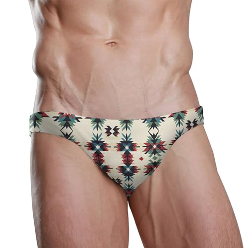 Carnival Geometric Figure Swim Briefs for Men Swimsuit Bikini Swimwear S B04034632