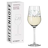 Ritzenhoff 3018008 Weißweinglas 300 ml – Serie Herzkristall Nr. 1 – Glas mit Herzmotiv und Platin – Made in Germany