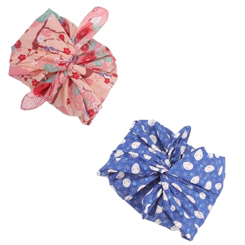 Logofun 004-MU3139 2Pcs Japanese Wrapping Cloth Bento Wrapping Cloth Furoshiki Wrapping Cloth Handkerchief Japanese Style Bento Lunch Bandana Cover cover