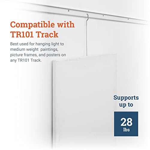 Image of Steel Picture Hanging Cord 2mm Diameter 72-Inch with Large Hook - Compatible with TR101 Wall Track Picture Hanging System - Supports Up to 28 lbs - 5 Pack