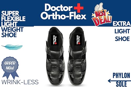Image of Men's Orthopedic Roman Sandals | Soft Cushion Footbed | Lightweight Comfortable Anti-Skid Durable Sole | Open Toe Casual Formal Sandals for Men DASH-01