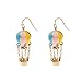 Lureme Colorful Enamel Hot Air Balloon Chained Basket Gold Tone French Hook Dangle Earrings 2002344-1