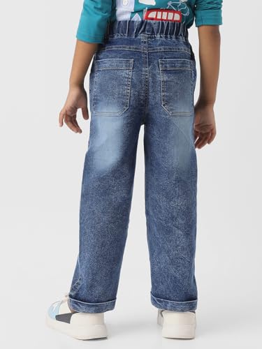 Image of Nautinati Boys Cotton Denim Jeans with Value-Added Detailing | Age 2-10 Years