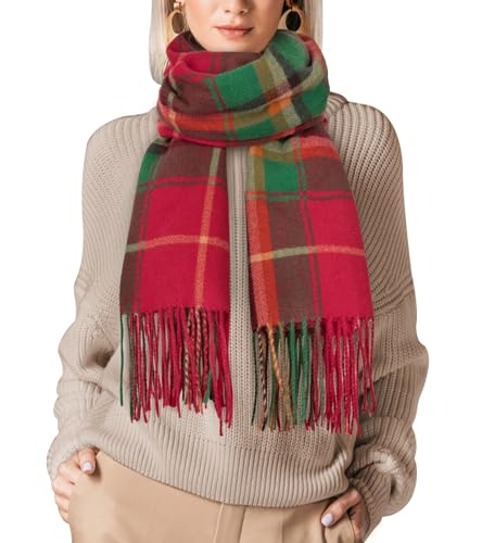 Image of Loritta Winter Scarf for Women, Long Plaid Shawl Wraps Scarves Gifts