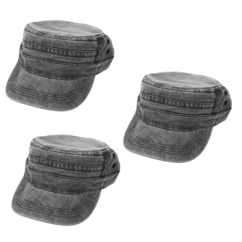 Casquette plate de baseball été en coton noir léger pour course à pied