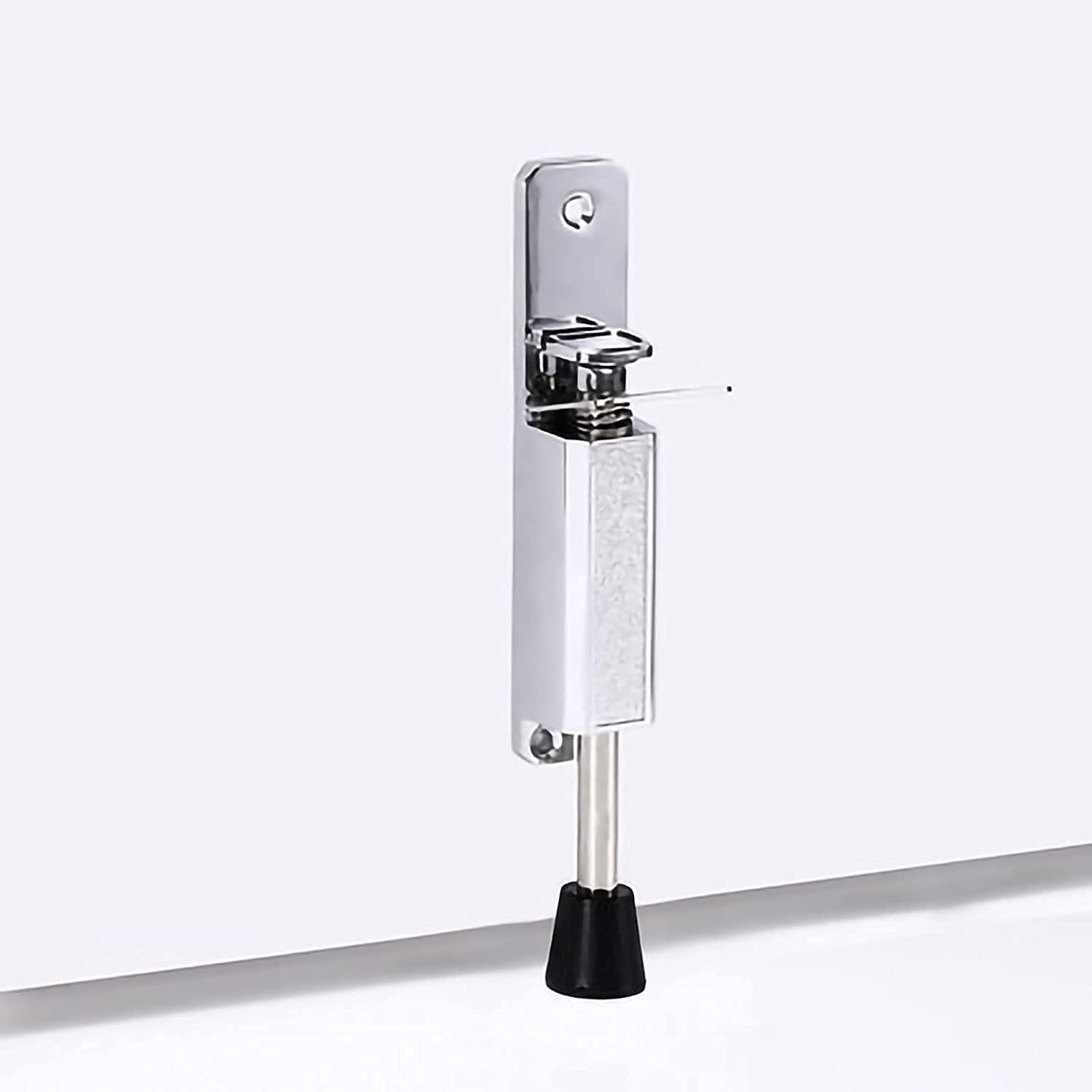 Sbziojhdr Silver Door Stop， Adjustable Door Locks Holder Stop/Release By Foot Anti-Rust And Durability Anti-Door Collision(Silver)
