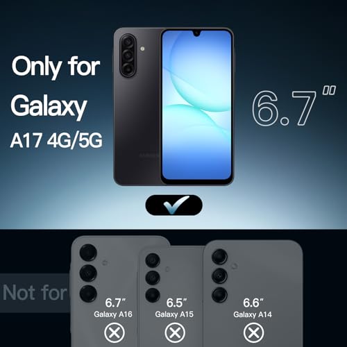 Image of JETech Cover Case for Samsung Galaxy A17 5G 6.7-Inch, Non-Yellowing Shockproof Bumper Protective Phone Cover, Anti-Scratch Hard PC Back (Black)
