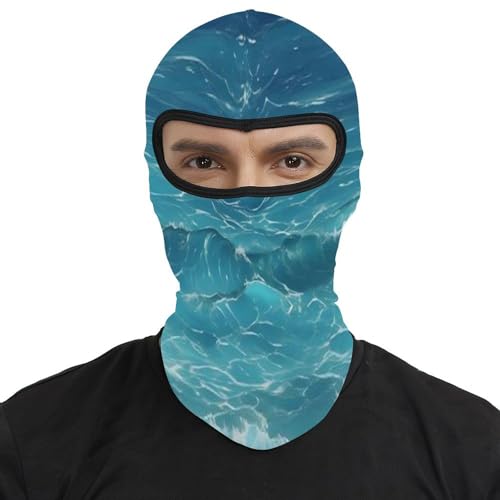 Mascara para esquí para hombres y mujeres Balaclava impresa océano profundo Mascara facial térmica para frío Ropa para motocicleta Mascara para esquí invierno para mujeres y hombres miniatura 2