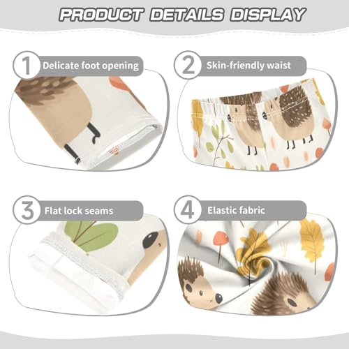 Bolaz Toddler Girls Leggings Printed Yoga Pants Leggings Hedgehog Two for Kids3