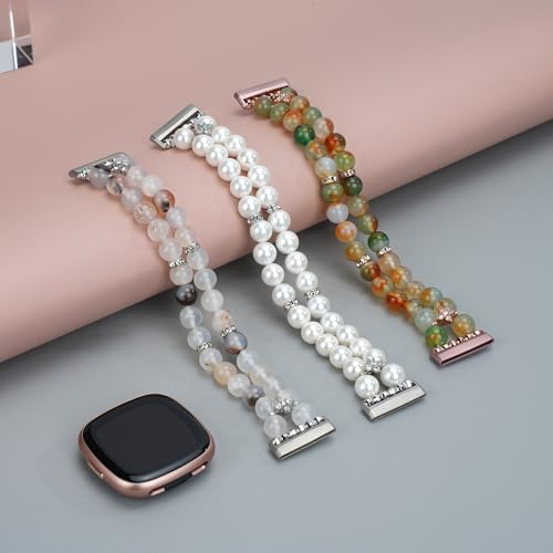 Pulsera elástica de perlas para Fitbit Versa 3/4 miniatura 7