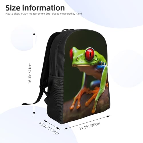 Red Eyes Tree Frogs Laptop Backpack 16.1Inch Casual Daypack Work Bag College Computer Bag Gift for Men Women4