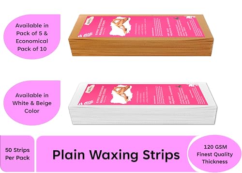 Image of Gypsy Non-woven Body Waxing Strips - 400 Pcs - Pack of 10 - Beige - Hair Removal Wax Strips for Full Body, Face, Legs, Underarms, Facial Eyebrow - Disposable & Anti-Bacterial.