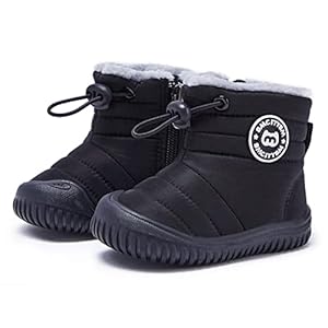 BMCiTYBM Botas de nieve para bebés, zapatos de invierno para niños y niñas, de piel sintética, para clima frío