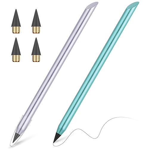 AUAUY 2 matite viola, blu senza inchiostro in metallo per bambini e adulti da 3 anni