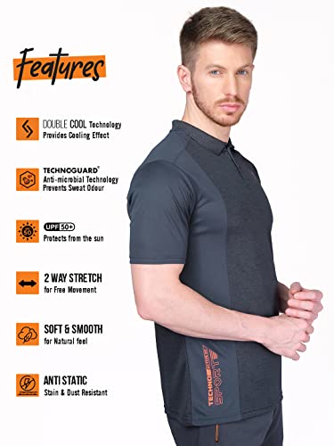 Image of TECHNOSPORT Men's Slim Fit Active T-Shirt - (MTP537 P) Pack of 1