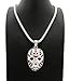 BLINGFACTORY Hip Hop Iced Silver Plated JASON MASK Pendant & 4mm 18