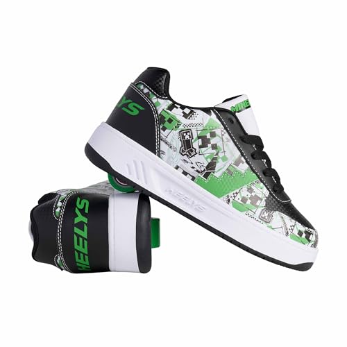 HEELYS Unisex Minecraft Kama (Little Kid/Big Kid/Adult) Black/White/Green 3 Medium