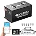 48V lithium golf cart battery, 48V100Ah golf cart battery, built-in intelligent 200A BMS, support Bluetooth link, with smart touch display, with 58.4V 18A charger, very suitable for golf carts