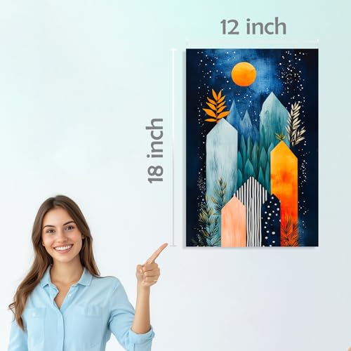 Image of SiddArtify Abstract Landscape Wall Art Prints Set - Colorful Nature Poster Decor for Living Room Bedroom - 12x18 inch Sticker Pack of 6