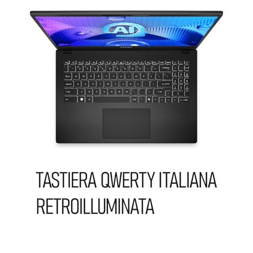 Notebook Modern 15 AI Intel Core Ultra 7 155H 16 Core fino a 4,8GHz, RAM 32Gb DDR5, SSD 1Tb, Monitor IPS 15.6" FHD, Intel Arc Graphics, Tastiera retroilluminata, Windows 11 Home, Preconfigurato - Notebook - Immagine 4