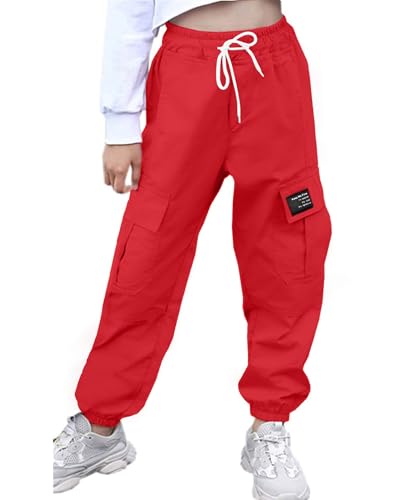 Image of AOWKULAE Girls & Women's Casual Cargo Jogger Pants, 6 Years - Women 3XL