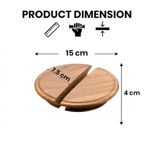 Image of Teak Wood Wooden Wardrobe Handle /Cabinet Handle /Wardrobe Door Pull Handle (6 x 3 Inch) Natural Wood Finish - Model 5020-| 3 Years Warranty |