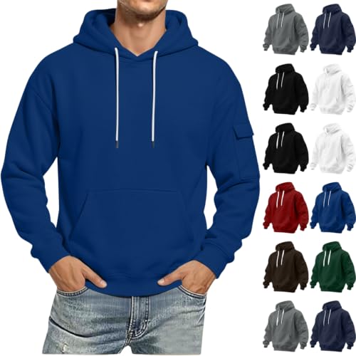 Ssuyeuri Mens Lightweight Oversized Hoodies Sweatshirts with Pocket Blue - image 1