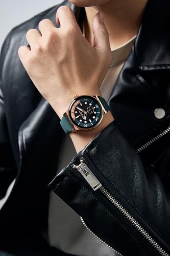 Image of Daniel Hechter Paris Auber Collection Analog Quartz Watch for Men with Round Gloss Dial, Small Seconds Sub-Dial & Silicone Strap