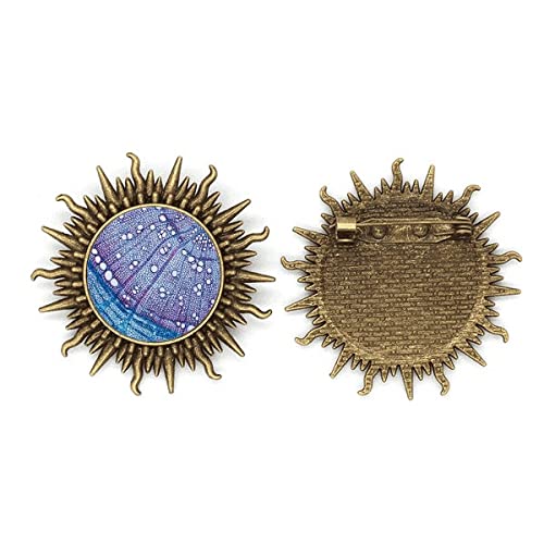 Broche métallique Sonne Haken bleue motif cellule un cadeau original et artistique