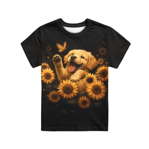 Image of Novelty 3D Graphic T Shirts for Kids Crew Neck Funny Animal Print Short Sleeve Girls Tshirts 3-16 Years