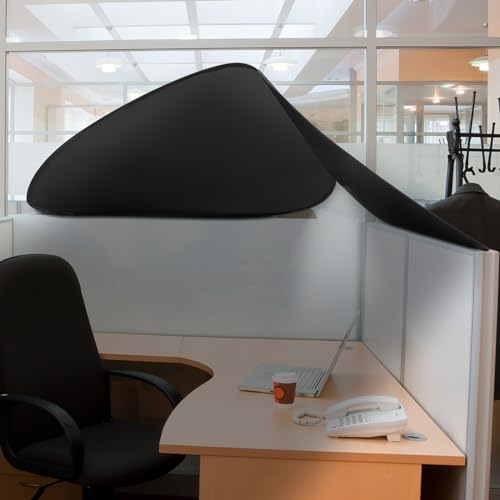 Juexica Foldable Office Cubicle and Desk Shade, Portable Light Shade, 29.5 Inches Foldable Canopy Weakens Light or Disturbance for Working Office Cubicle Accessories, Black(Black)