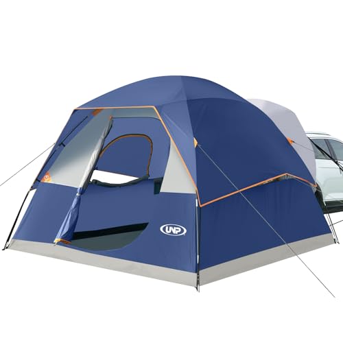 UNP SUV Dome Tent for Camping, Outdoor 6 Person Car Camping Tent, Easy Set Up SUV Tailgate Tent with Rainfly 10' x 10' Vehicle Camping Tent
