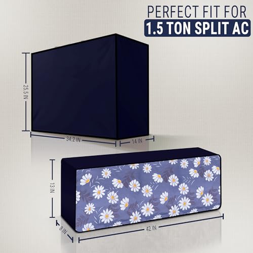 Image of Robustt 1.5 Ton Split AC Cover for Indoor and Outdoor Unit | Waterproof & Dustproof AC Covers with Sun Exposure and Rust Protection | Fabric