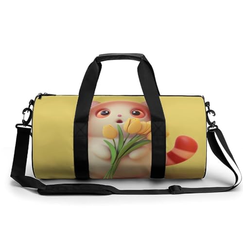 Duffel bag pour camping randonnée voyage motif chaton fleuri