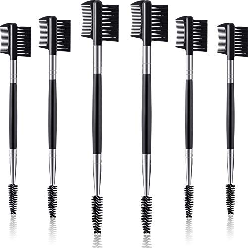 6 Pieces Eyebrow Eyelash Comb Brush Shaper Dual Double Head Eyebrow Eyelash combination Comb Professional Makeup Tool for Women Girls